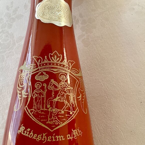 Souvenir of Rudesheim Porzellan Ashstray and Bud Vase Metallic Gold Trim - Picture 5 of 9